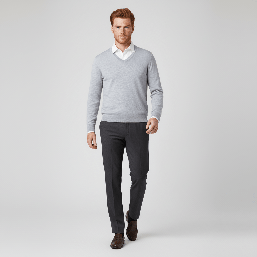 Slim-Fit V-Ausschnitt Pullover - Keanu