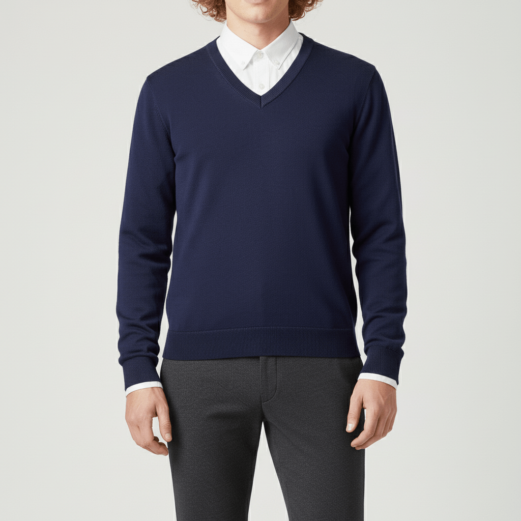 Slim-Fit V-Ausschnitt Pullover - Keanu