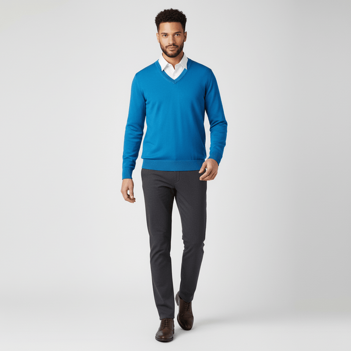 Slim-Fit V-Ausschnitt Pullover - Keanu