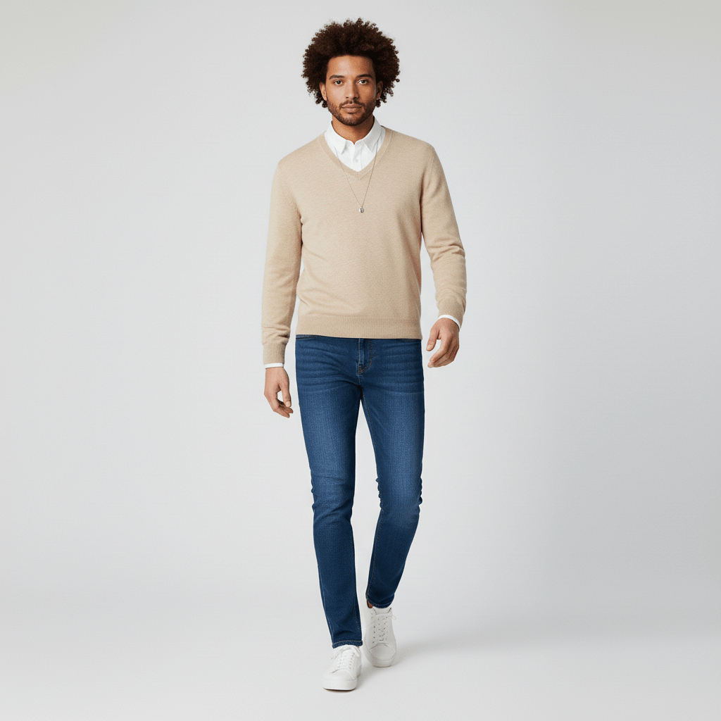 Slim-Fit V-Ausschnitt Pullover - Keanu