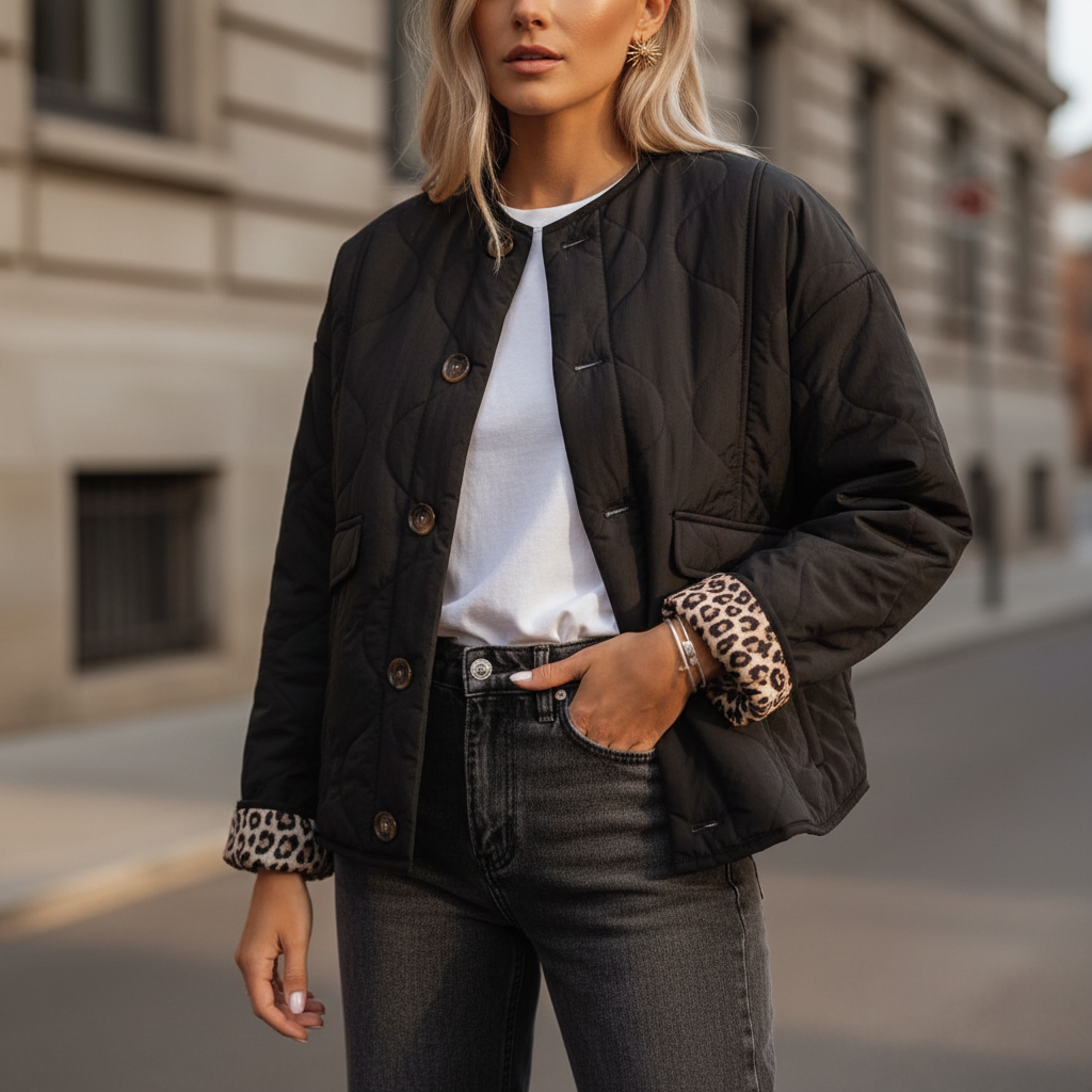 Steppjacke Mit Leopardfutter - Candace
