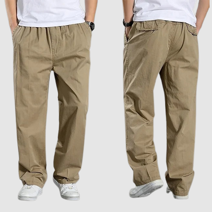 Straight-Cut Cargo Trousers With Elasticated Waist - Terrance