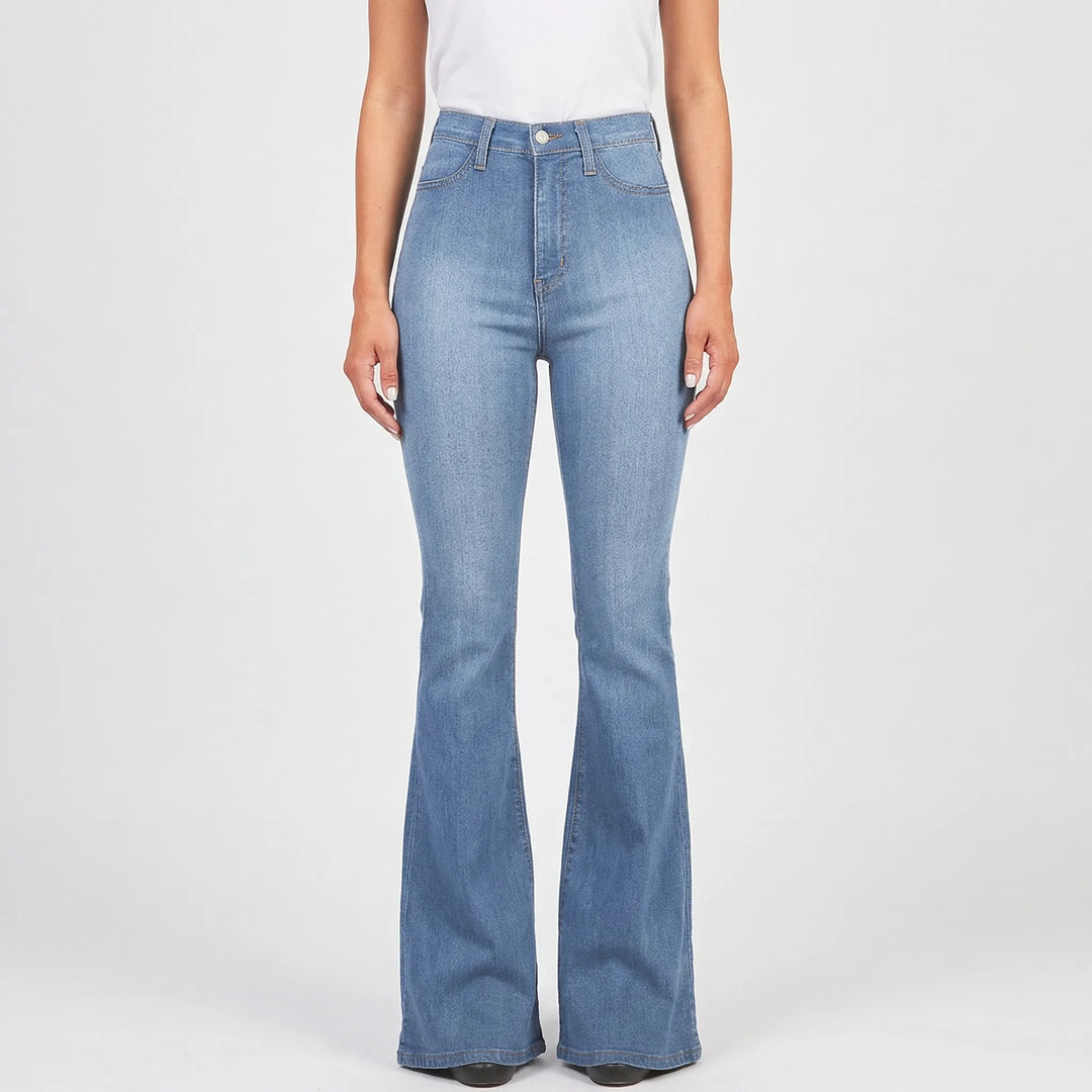 Stretchy Wide-Leg Women's Trousers - Heather