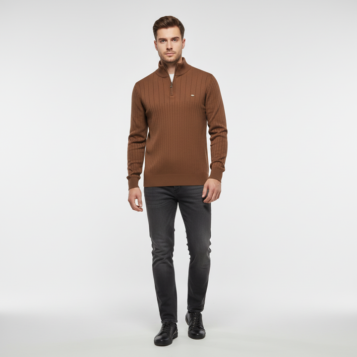 Strickpullover Mit Reißverschluss - CollarSweater