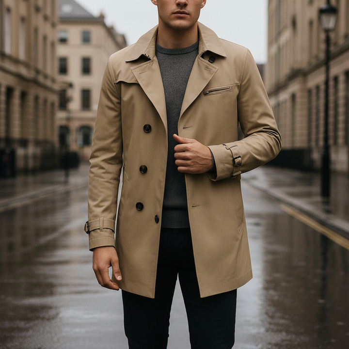 Strukturierter Trenchcoat Mit Schulterpolster - Warren