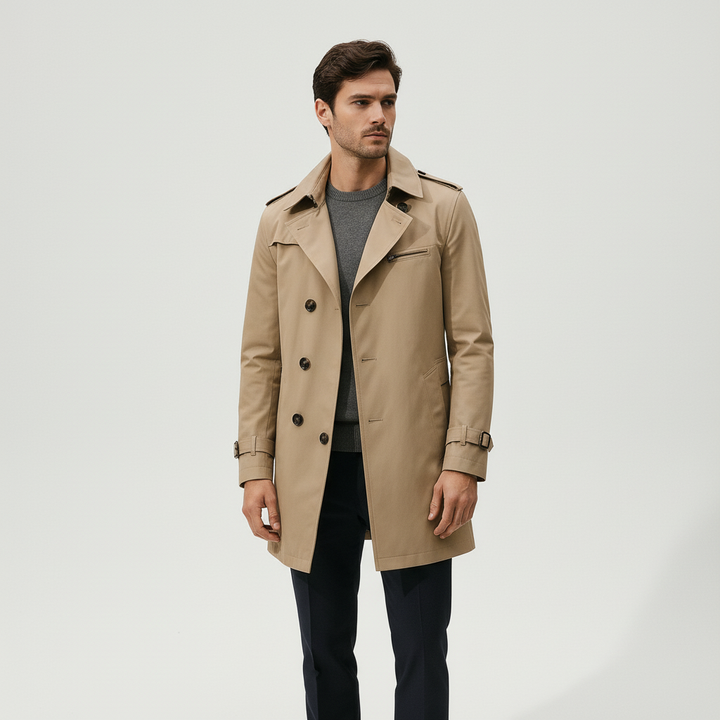 Strukturierter Trenchcoat Mit Schulterpolster - Warren