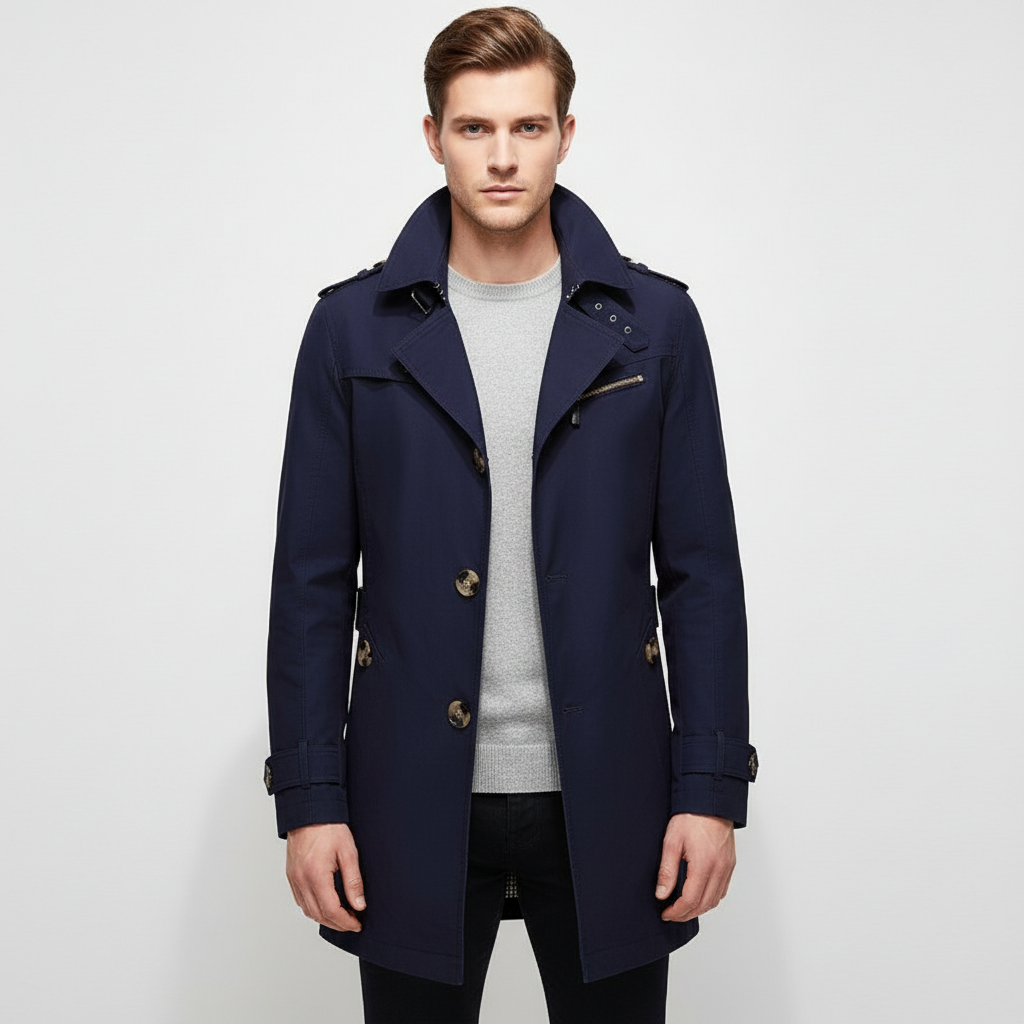 Strukturierter Trenchcoat Mit Schulterpolster - Warren