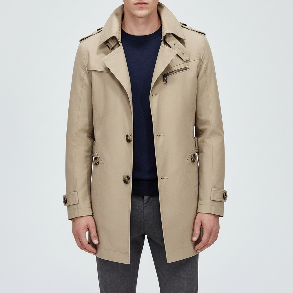 Strukturierter Trenchcoat Mit Schulterpolster - Warren