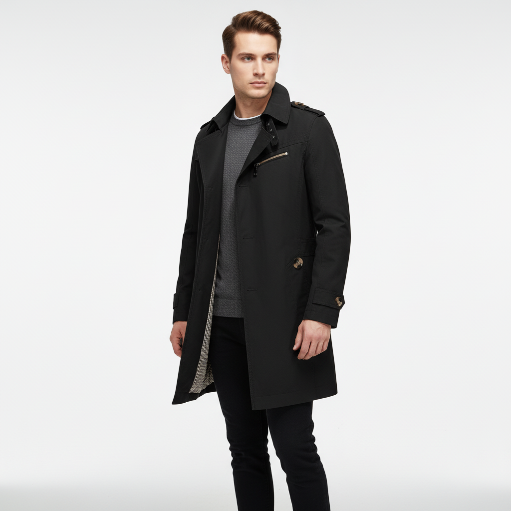 Strukturierter Trenchcoat Mit Schulterpolster - Warren