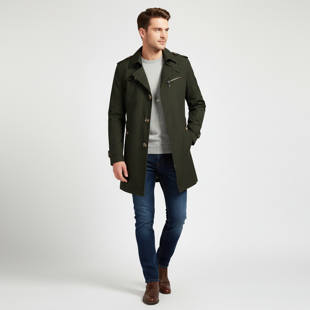 Strukturierter Trenchcoat Mit Schulterpolster - Warren