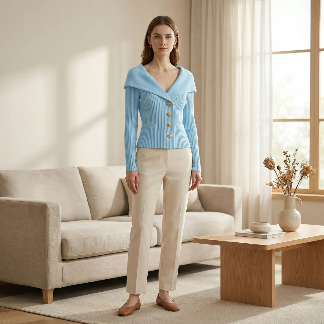 Taillierte Kurze Strickjacke - Cosima