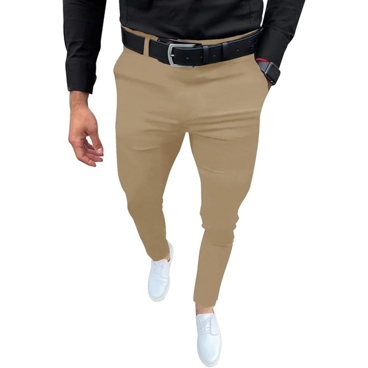 Męskie Spodnie Slim Fit z Elastycznego Materiału – Evert