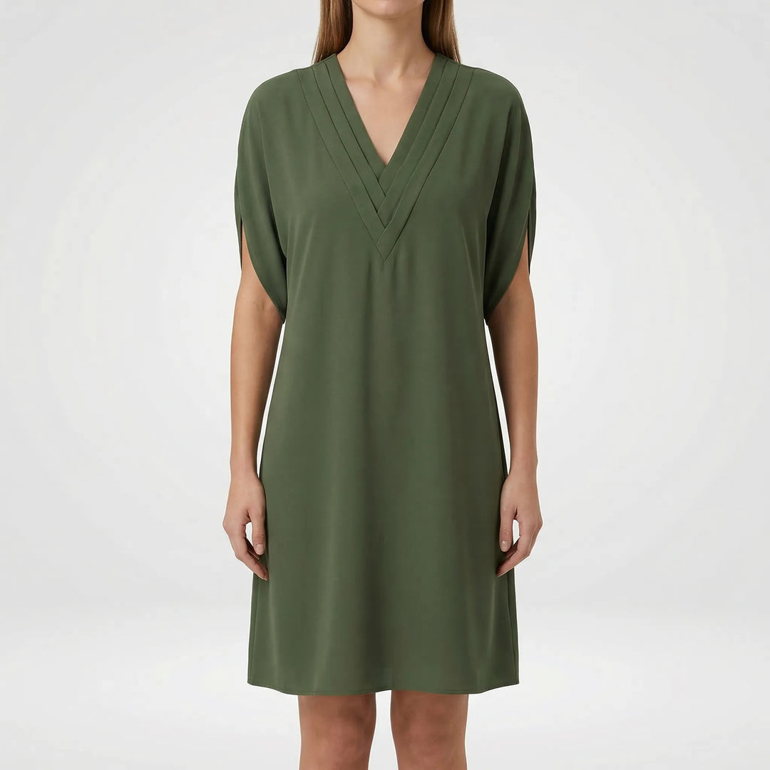 V-Neck Split-Sleeve Midi Dress - Diane