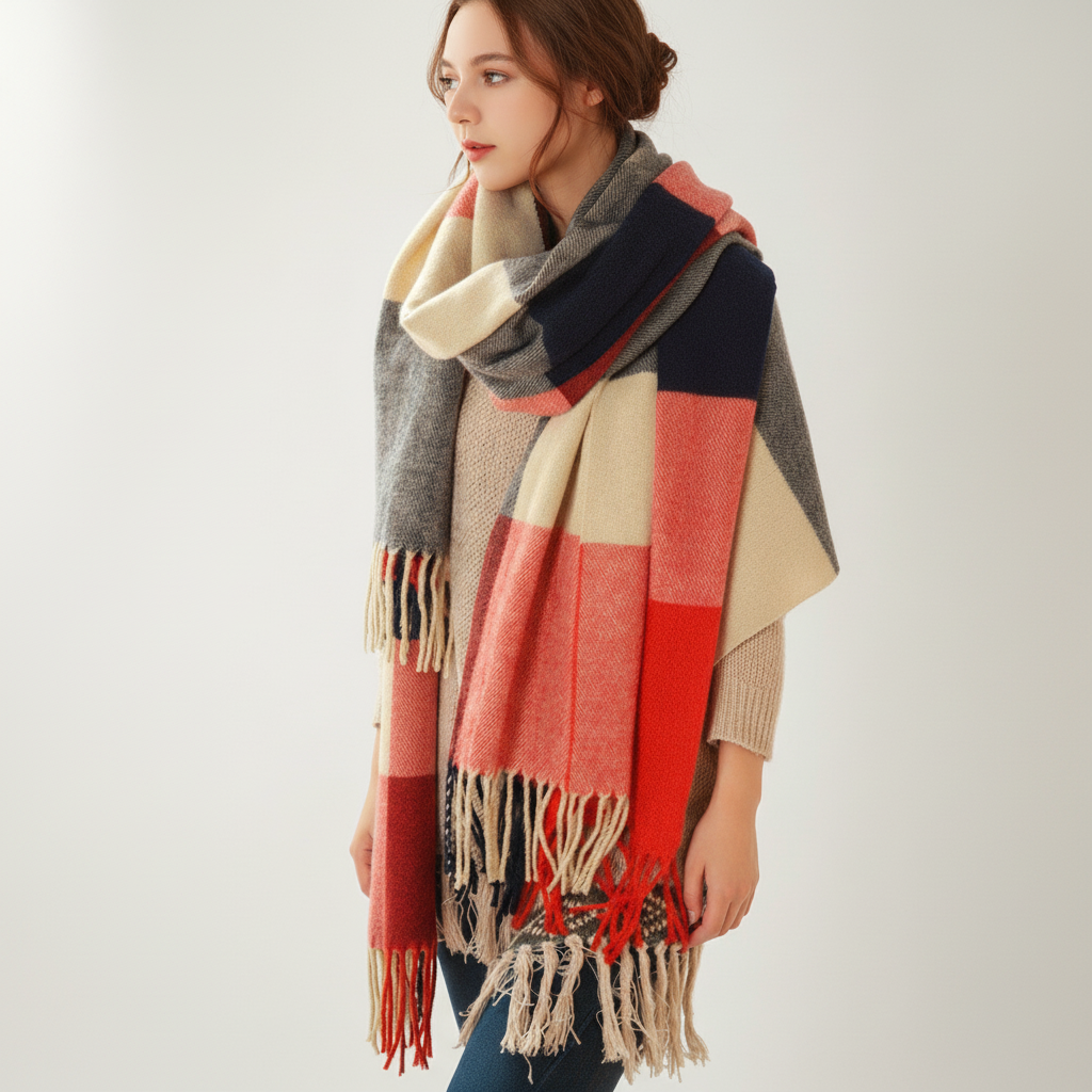 Weicher Kaschmirschal Mit Rautenmuster - AutumnCloak