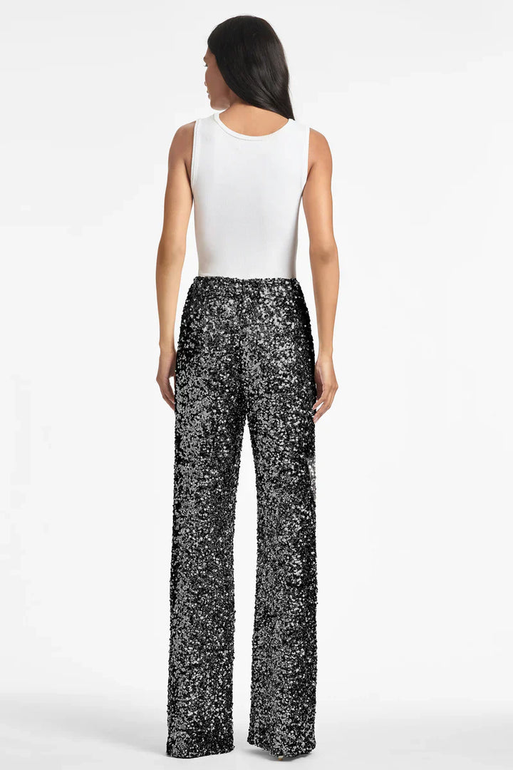Wide-Leg Sequin Trousers Full Length - Molly