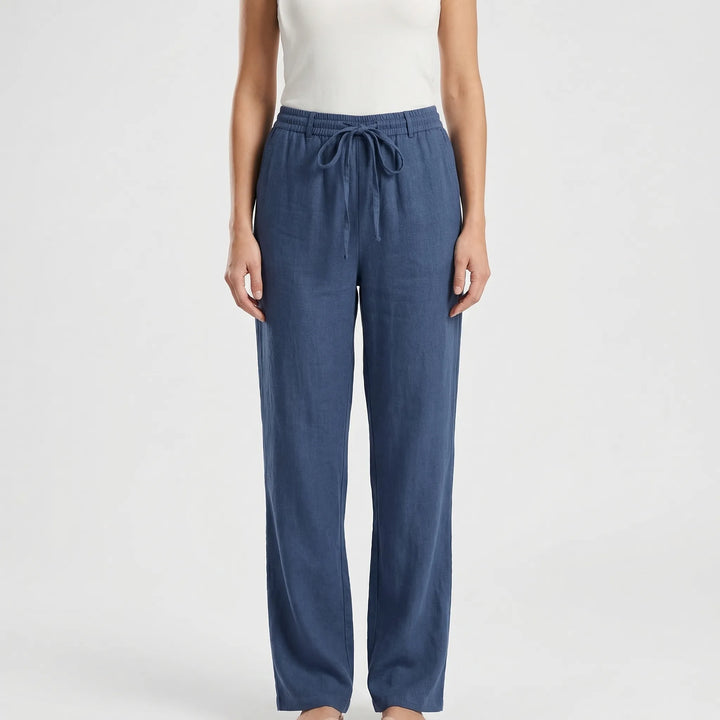 Wide-Leg Tie-Waist Women's Trousers - Laverne