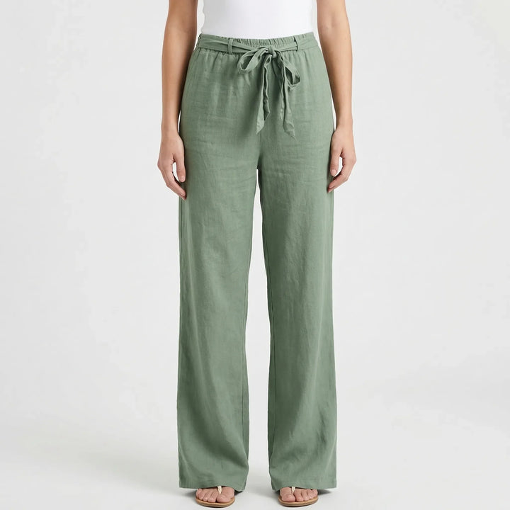 Wide-Leg Tie-Waist Women's Trousers - Laverne