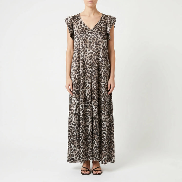 Wide Leg Leopard Print Jumpsuit - Sabrina