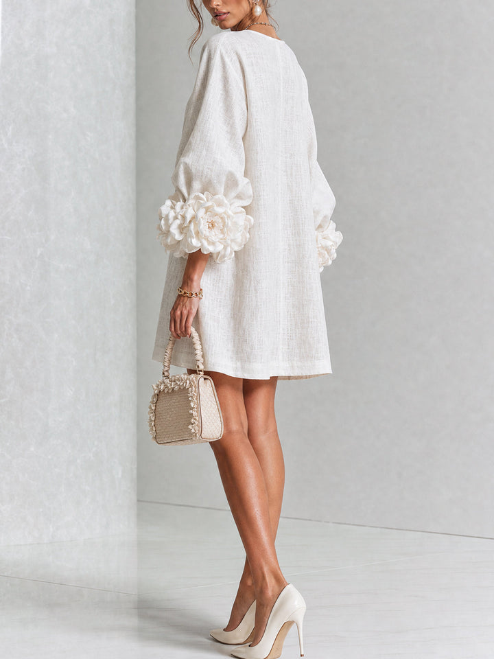 Boryana Colorful Mini Dress with Statement Ruffled Cuffs 3