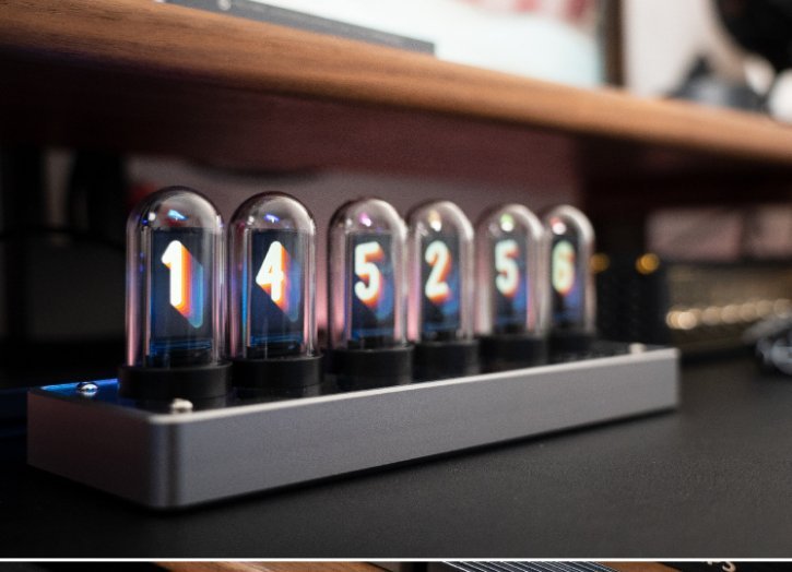 AA NOT AVAIALBLE Pionowa zegar LED Nixie - Chronix-Biały-Trend Polska