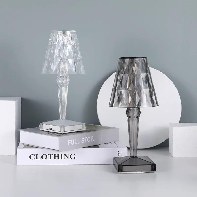 AA OUT OF STOCK Lampa stołowa kryształowa z dotykowym sterowaniem - LumeCrystal-Przezroczysty-Trend Polska