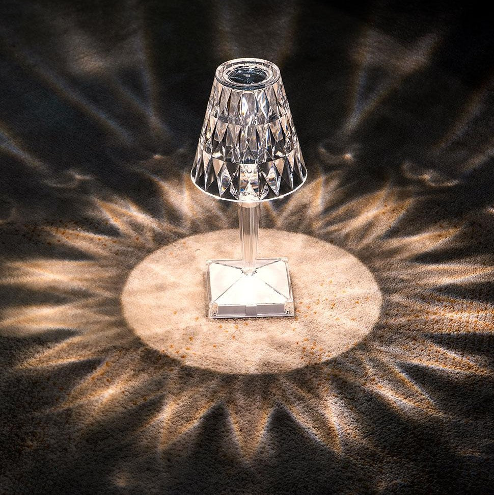 AA OUT OF STOCK Lampa stołowa kryształowa z dotykowym sterowaniem - LumeCrystal-Przezroczysty-Trend Polska