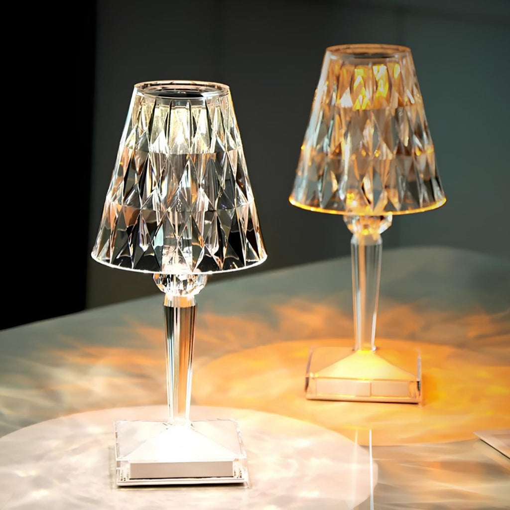 AA OUT OF STOCK Lampa stołowa kryształowa z dotykowym sterowaniem - LumeCrystal-Przezroczysty-Trend Polska