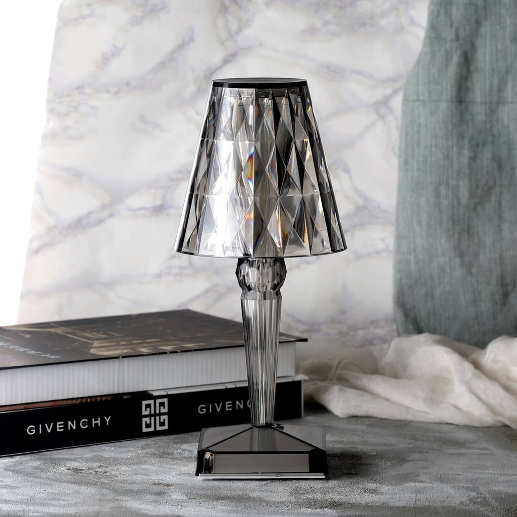AA OUT OF STOCK Lampa stołowa kryształowa z dotykowym sterowaniem - LumeCrystal-Wędzony-Trend Polska