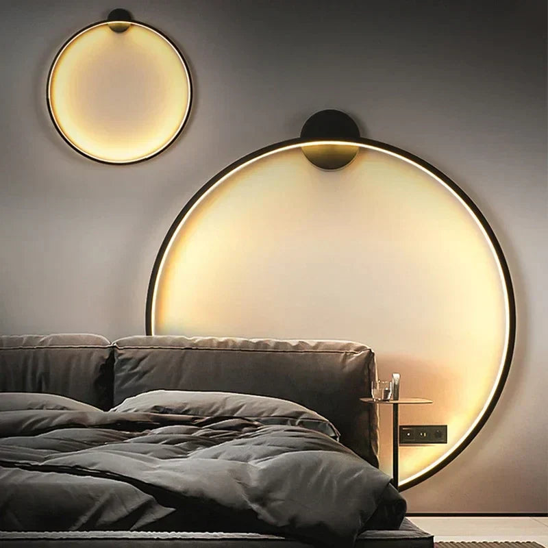 AA OUT OF STOCK Minimalistyczna Okrągła Lampa Ścienna - Lars-AC-Wejście Typ A-30cm-Ciepły dowcip-Trend Polska