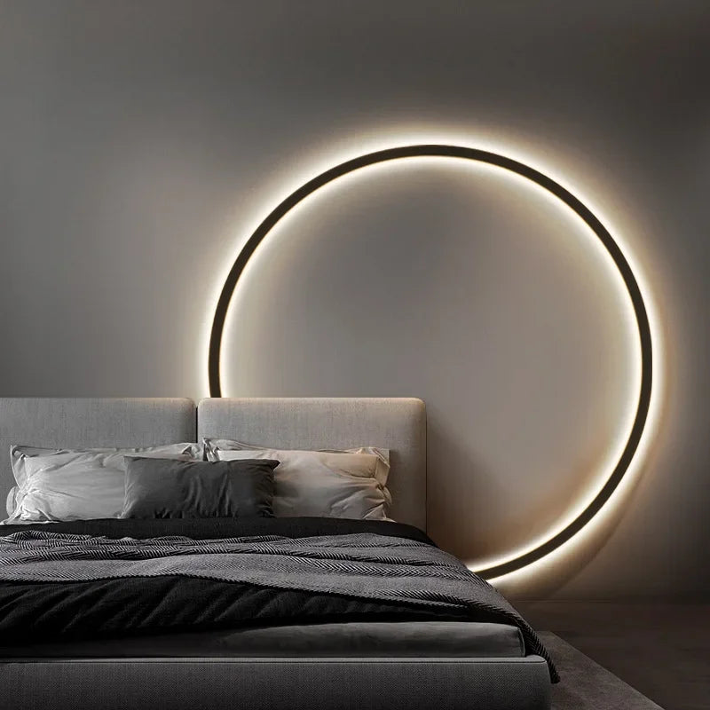 AA OUT OF STOCK Minimalistyczna Okrągła Lampa Ścienna - Lars-AC-Wejście Typ A-30cm-Ciepły dowcip-Trend Polska