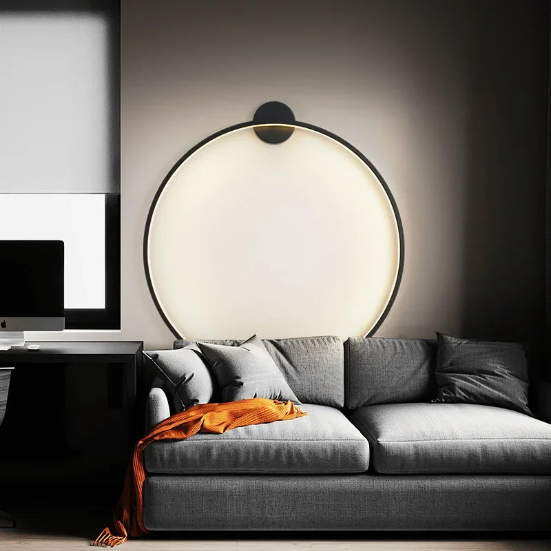 AA OUT OF STOCK Minimalistyczna Okrągła Lampa Ścienna - Lars-AC-Wejście Typ A-30cm-Ciepły dowcip-Trend Polska