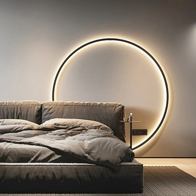 AA OUT OF STOCK Minimalistyczna Okrągła Lampa Ścienna - Lars-USB wejście Typ B-30cm-Ciepły dowcip-Trend Polska