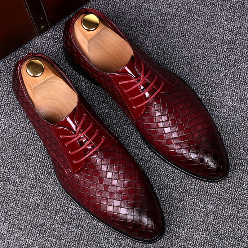 AA OUT OF STOCK Stylowe męskie buty skórzane - Casper-Bordeaux czerwień-38-Trend Polska