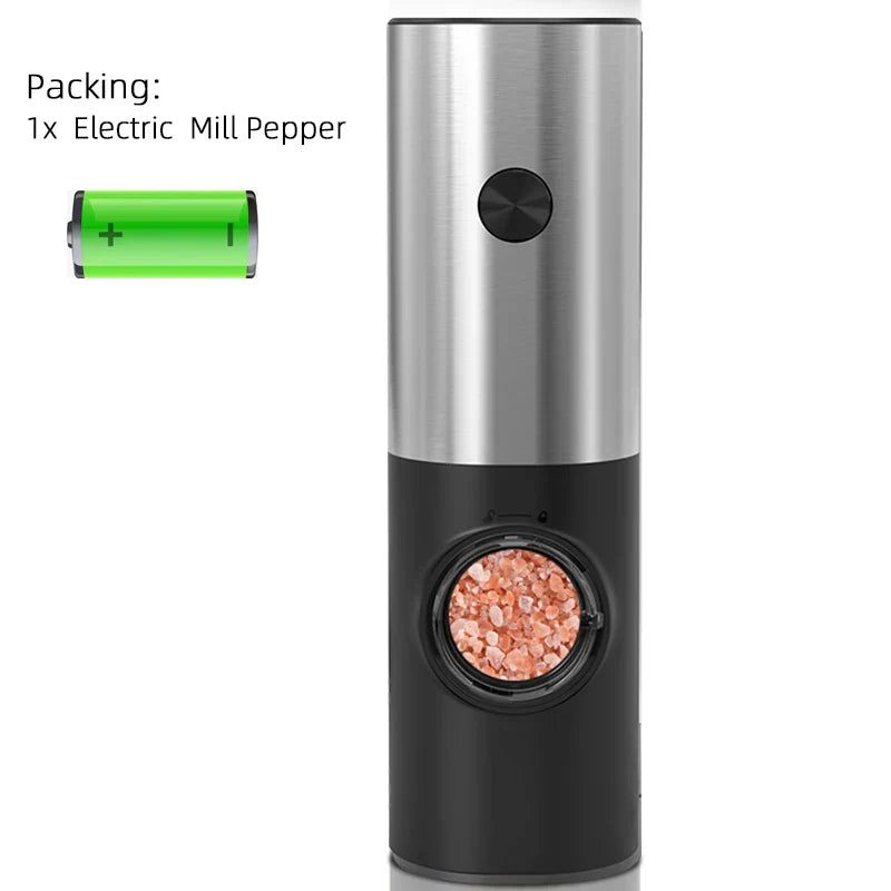 AA OUT OF STOCK Zestaw elektrycznych młynków do pieprzu i soli - SpiceLite-Czarny bez podstawy-Trend Polska