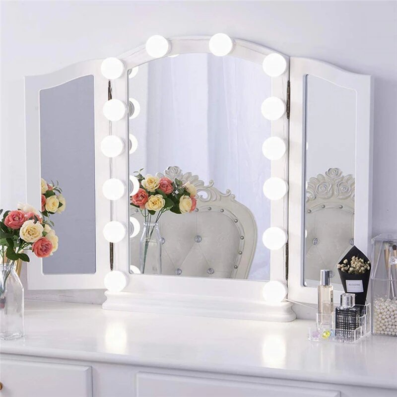 [AA_Bad Conversion]-Oświetlenie lustra do makijażu - GlowLuxe-4 grusze-Trend Polska