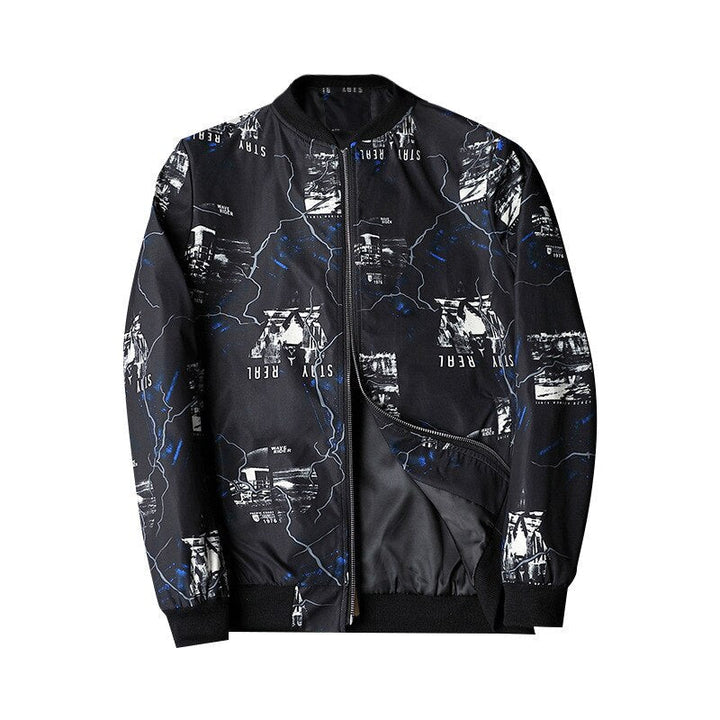 Abstrakcyjna męska bmborjacka - Enzo-Czarny Biały-S-Trend Polska
