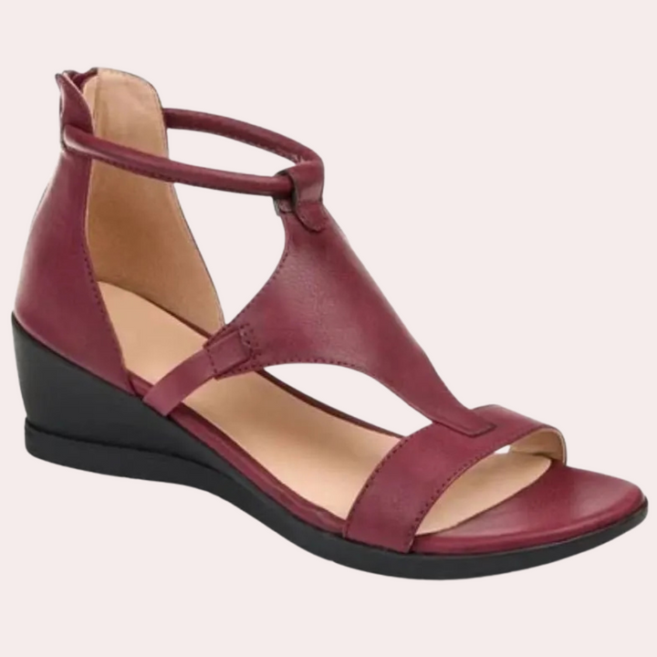 Aldys - Eleganckie Letnie Sandały Damskie-Czerwony-36-Trend Polska