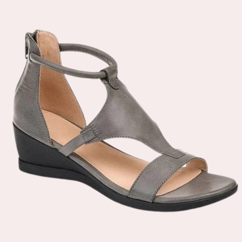 Aldys - Eleganckie Letnie Sandały Damskie-Szary-36-Trend Polska