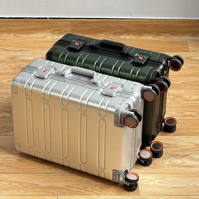 Aluminiowo-magnezowa walizka podróżna – Oslo-Zielony-S (42 L)-Trend Polska
