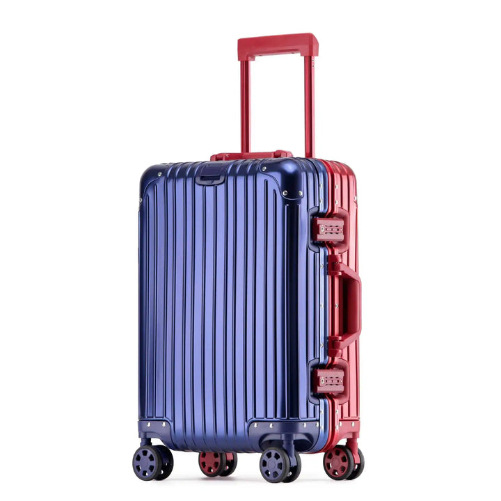 Aluminiowo-magnezowa walizka twarda – Tirana-Niebieski Czerwony-S (52 L)-Trend Polska