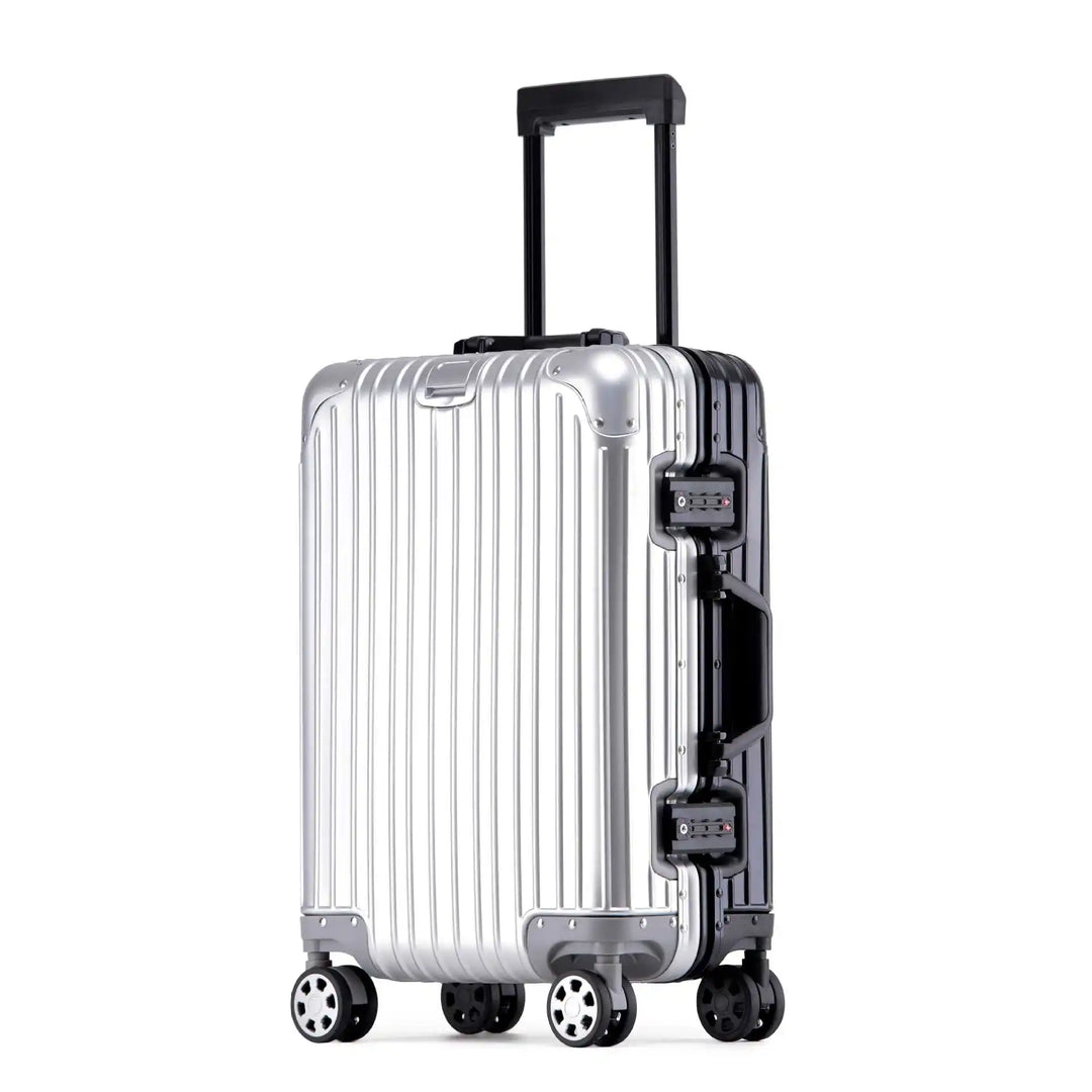 Aluminiowo-magnezowa walizka twarda – Tirana-Srebrny Czarny-S (52 L)-Trend Polska