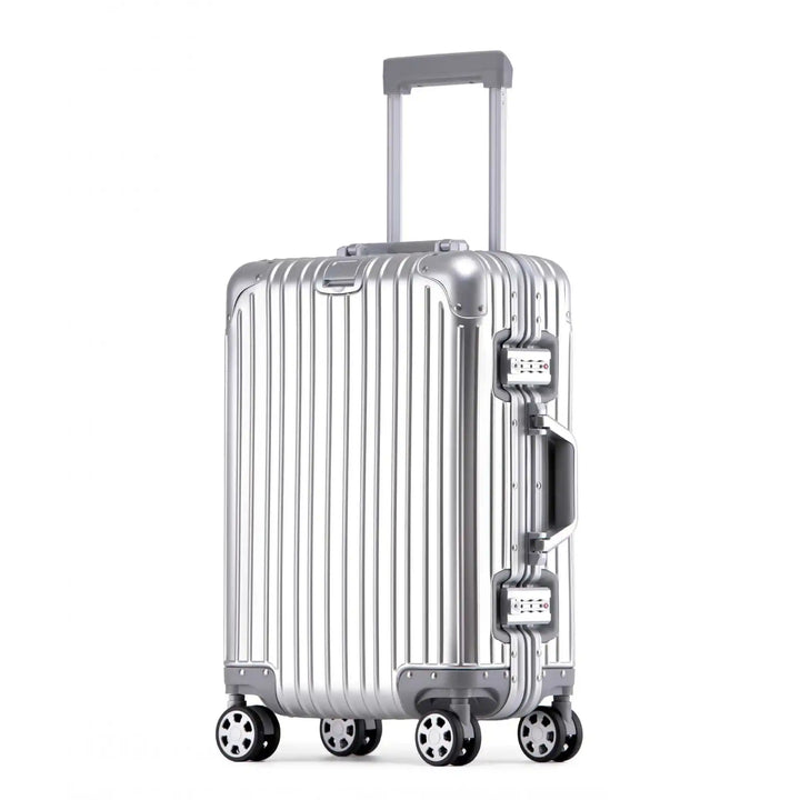 Aluminiowo-magnezowa walizka twarda – Tirana-Srebro-S (52 L)-Trend Polska