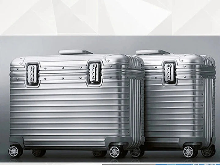 Aluminiowo-magnezowa walizka z twardą powłoką – Monako-Srebro-S (43 L)-Trend Polska