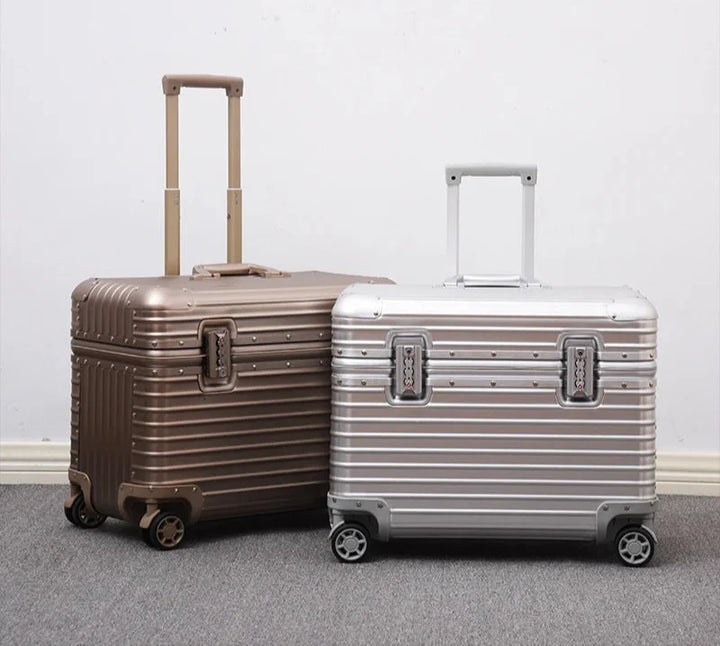 Aluminiowo-magnezowa walizka z twardą powłoką – Monako-Srebro-S (43 L)-Trend Polska