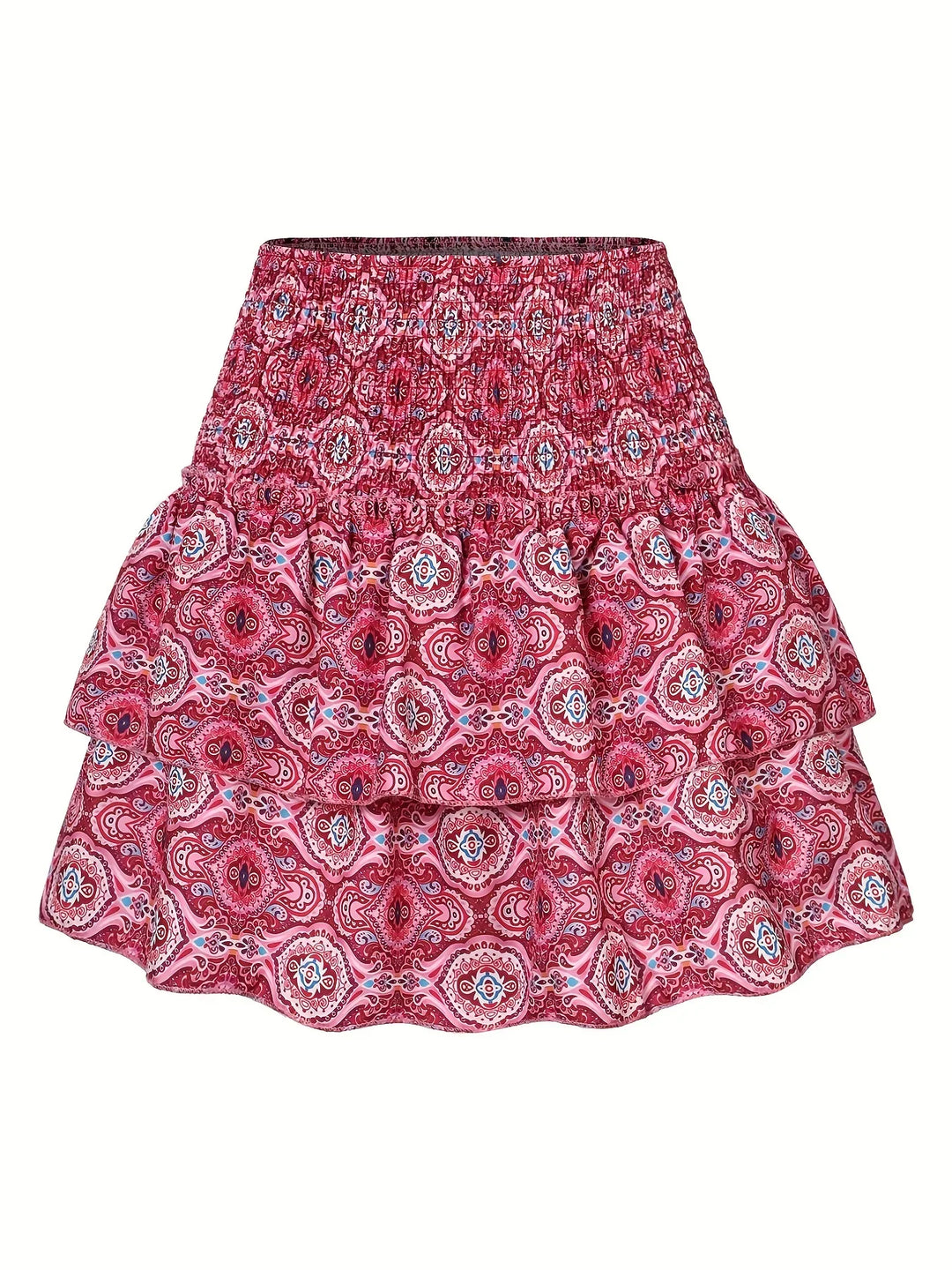 Amelia Rok | Plisowana Talia | Warstwowy Kołnierz | Modny-XS-Różowy-Trend Polska