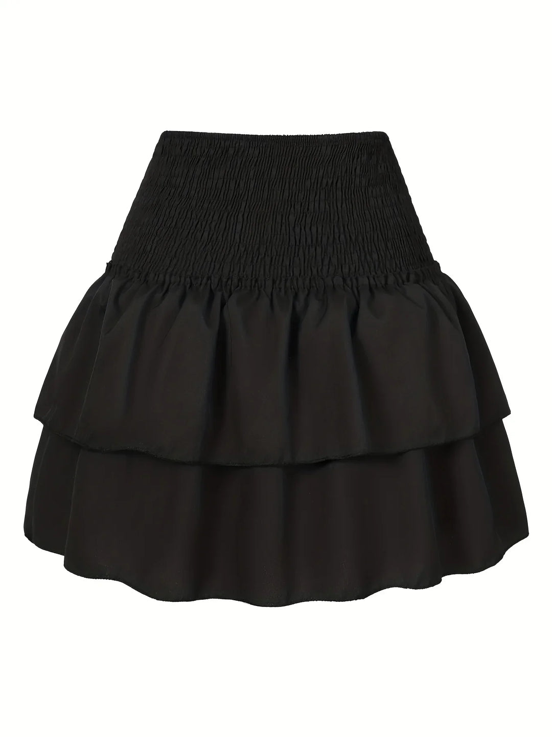 Amelia Rok | Plisowana Talia | Warstwowy Kołnierz | Modny-XS-Czarny-Trend Polska