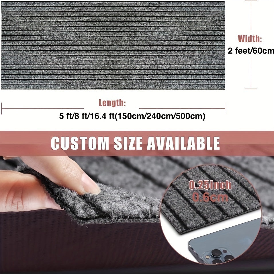 Antypoślizgowa i zmywalna wykładzina do wnętrz i na zewnątrz - GripLuxe-ciemnoszary-60cm x 150cm-Trend Polska