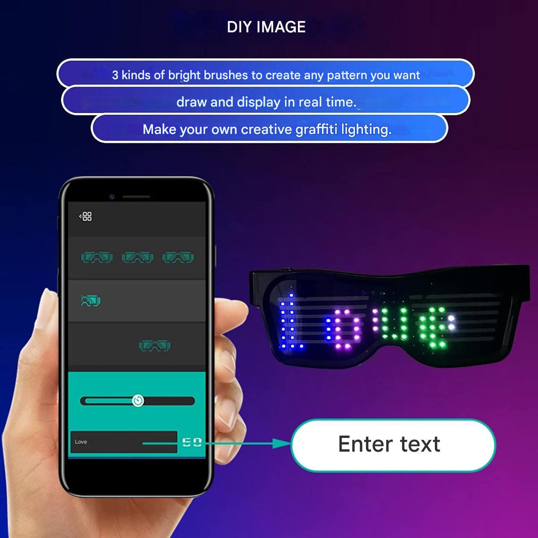 Aplikacja programowalna LED okulary imprezowe - GlowBeat-Trend Polska