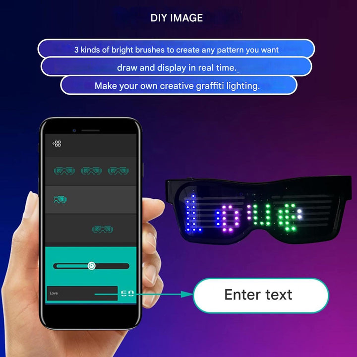 Aplikacja programowalna LED okulary imprezowe - GlowBeat-Trend Polska