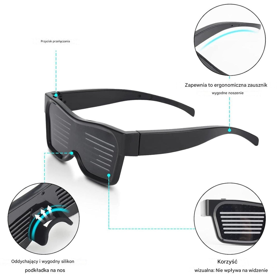 Aplikacja programowalna LED okulary imprezowe - GlowBeat-Trend Polska